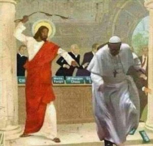 JESUS CHASES POPE WHIPPED