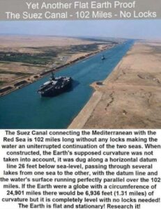 Suez Canal Flat Earth Proof - 102 Miles - No Locks