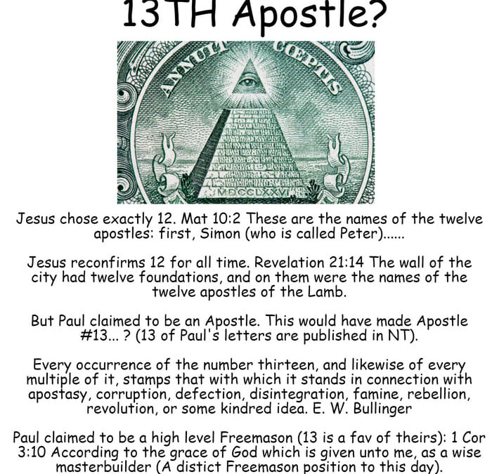 13th apostle Paul, illuminati eye, pyramid, NONOrthodoxy