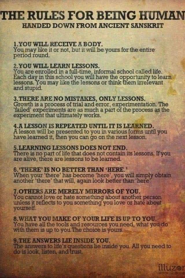 RULES FOR BEING HUMAN Ancient Sanskrit