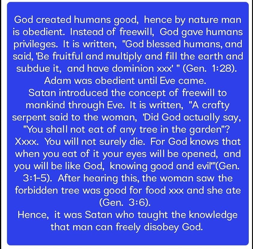 God created humans good